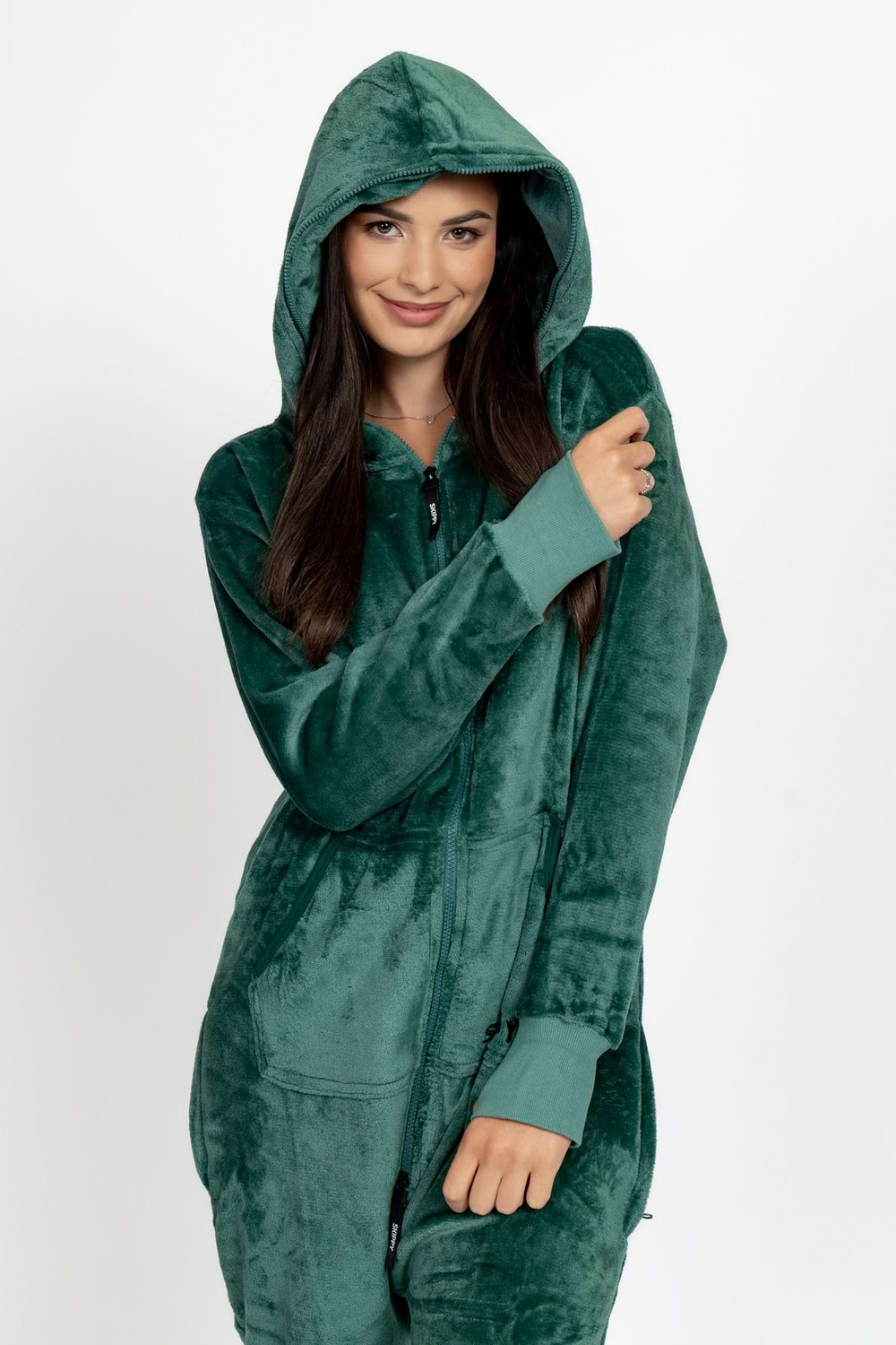 Overal velúr dark green