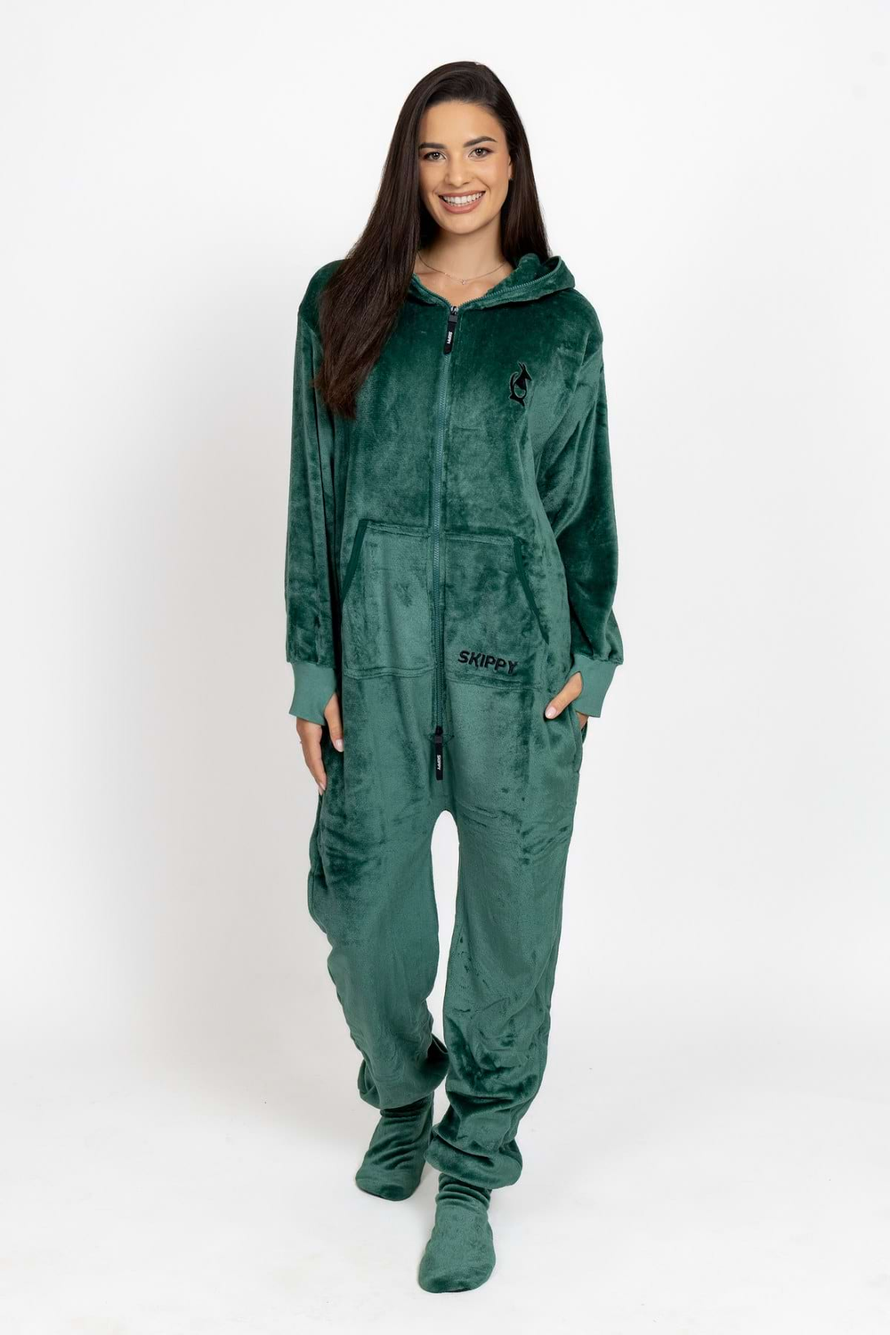 Overal velúr dark green