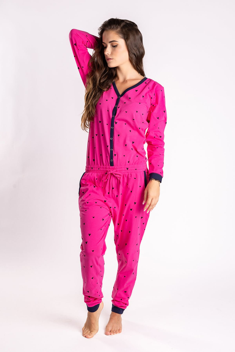 Dámsky overal fuchsia srdce