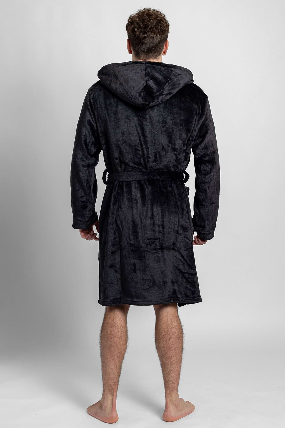 Pánsky župan s kapucňou čierny