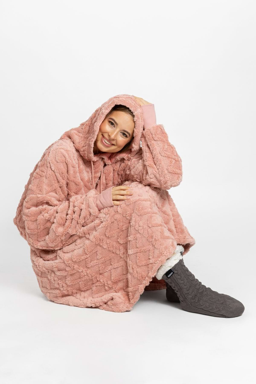 Mega mikina dusty pink