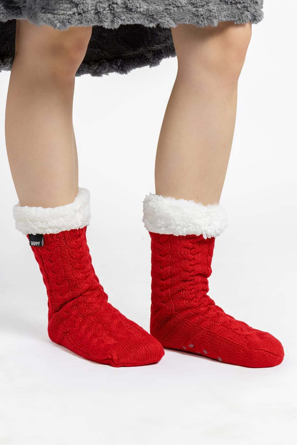 Teplé dámske ponožky červené