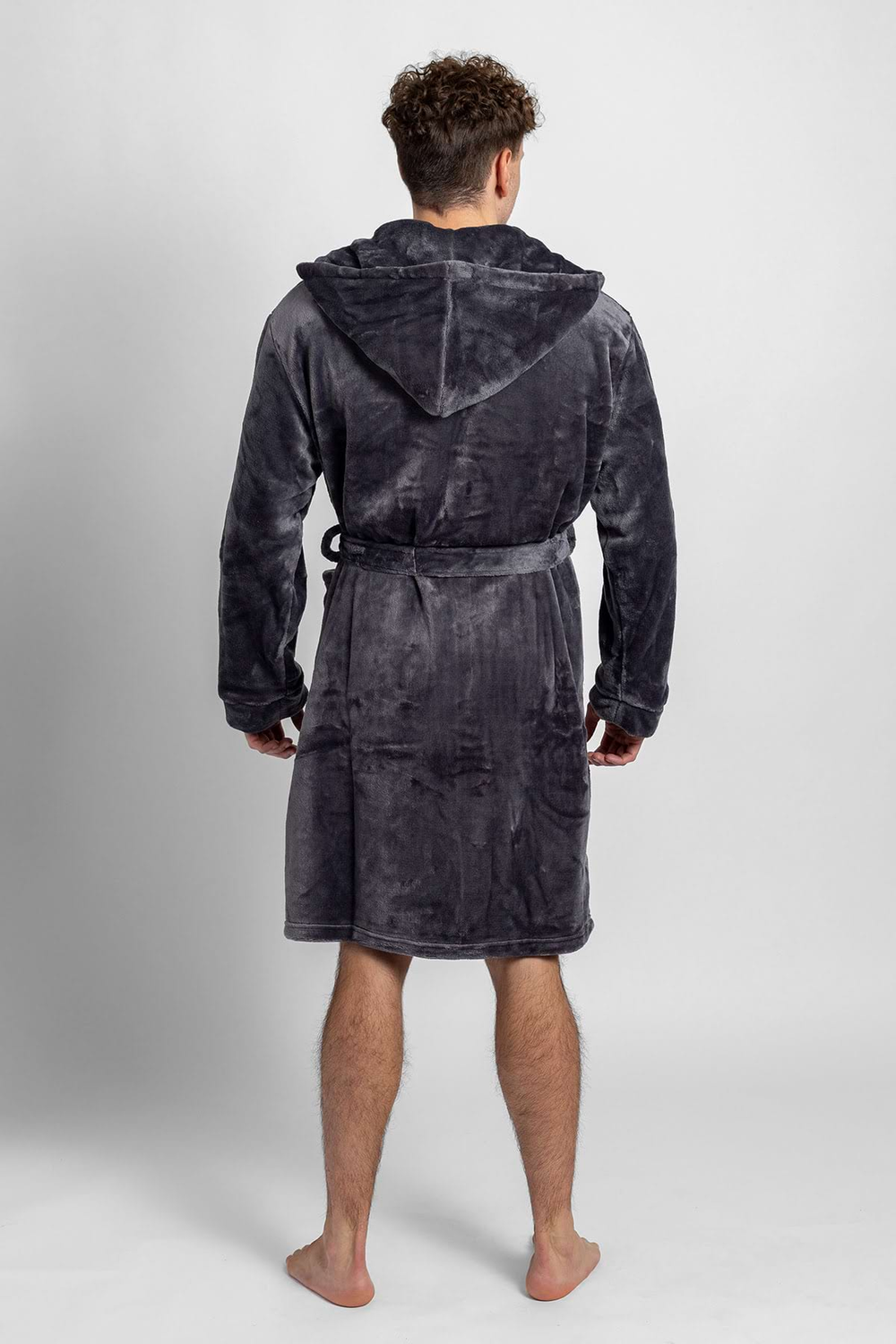 Pánsky župan s kapucňou šedý