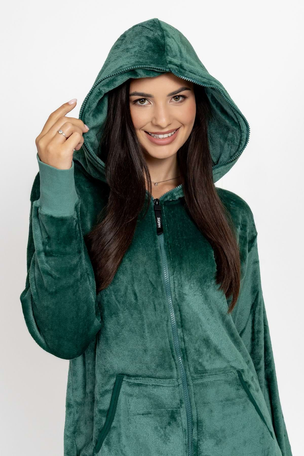Overal velúr dark green