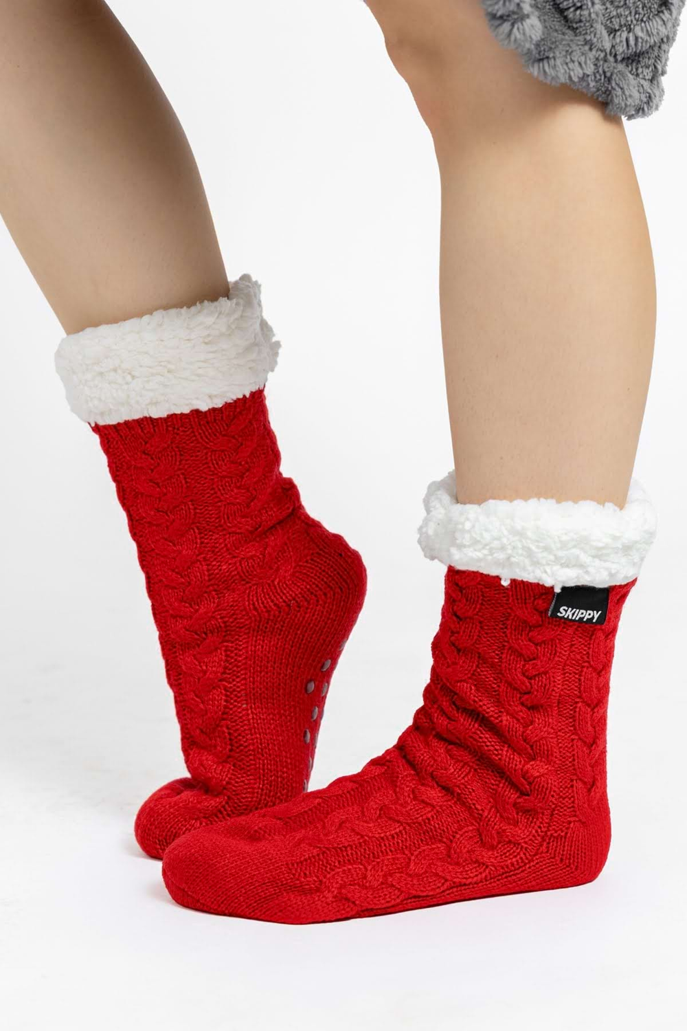 Teplé dámske ponožky červené
