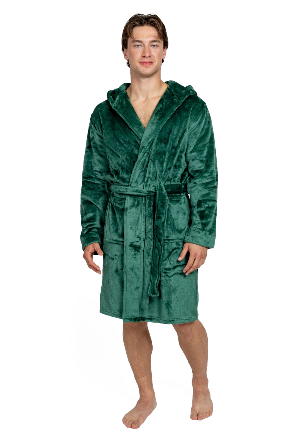 Pánsky župan s kapucňou dark emerald