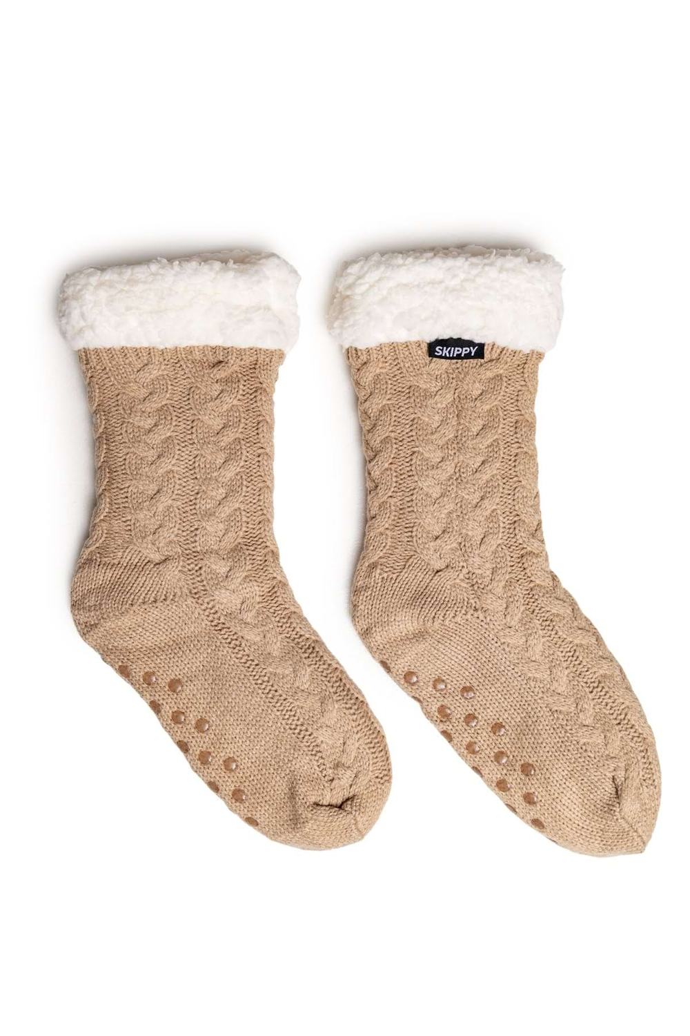 Teplé dámske ponožky krémové