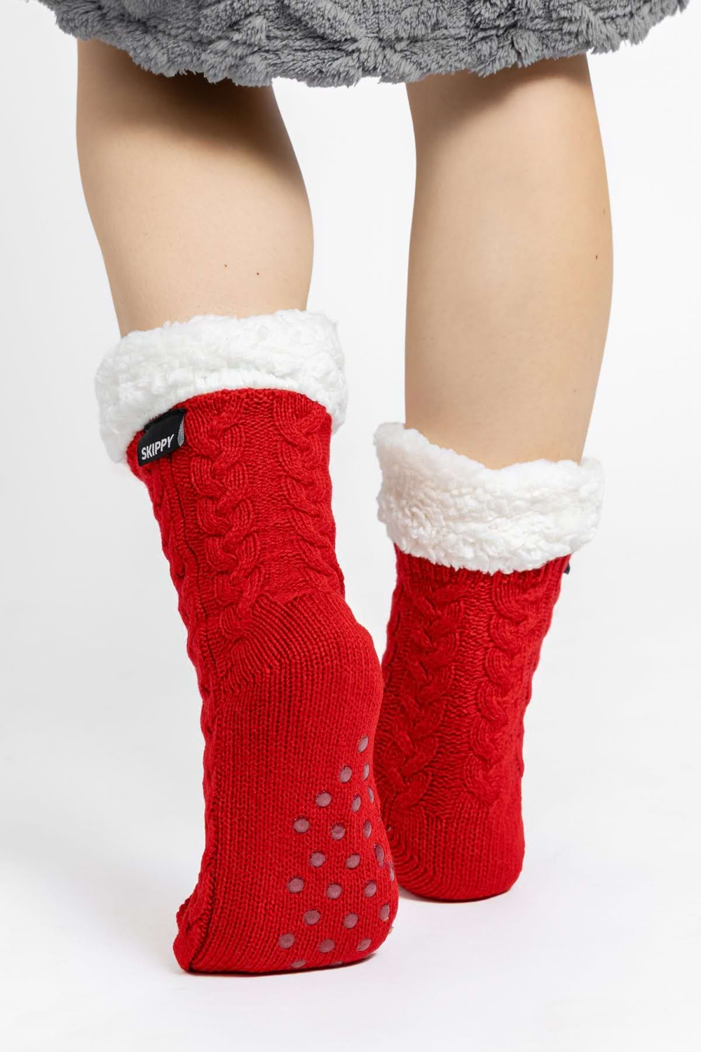 Teplé dámske ponožky červené
