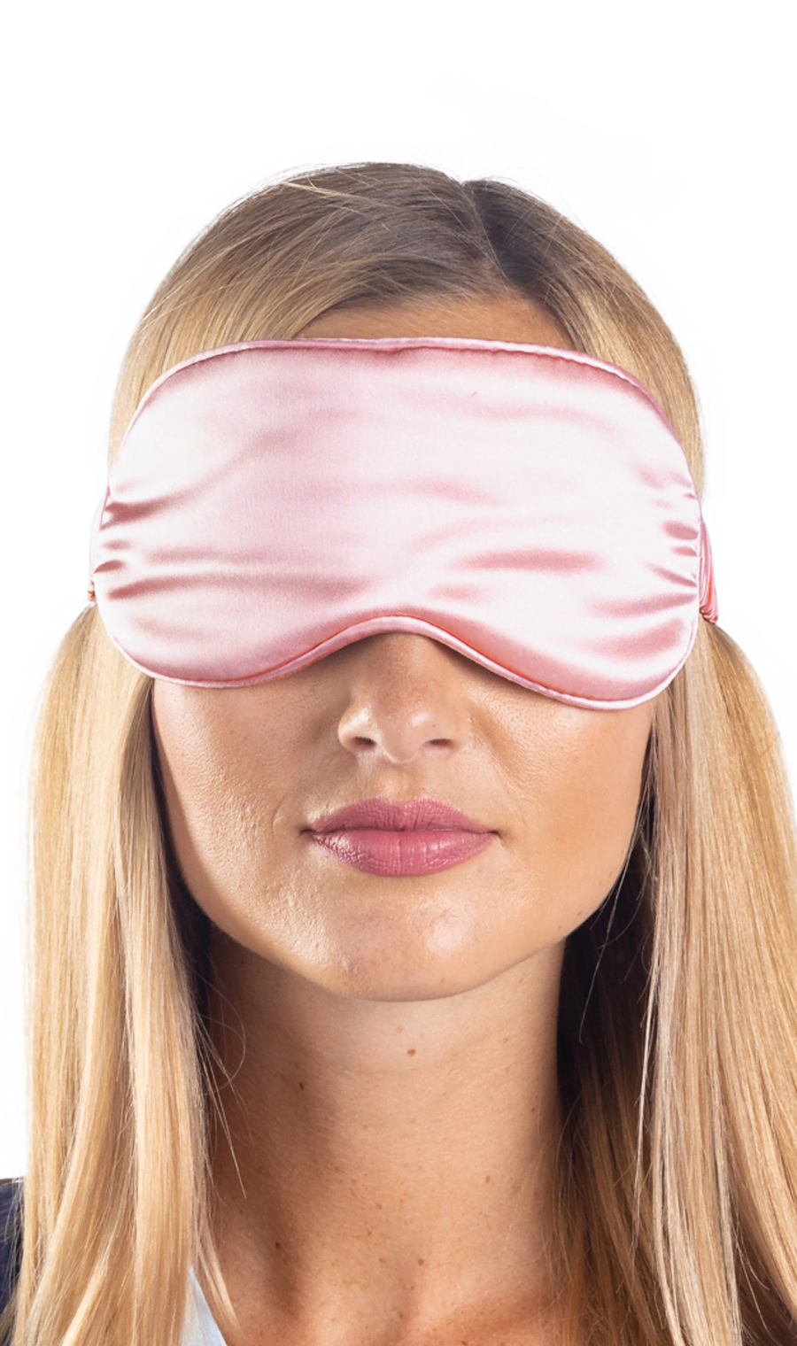 Hodvábna maska na spanie ružová