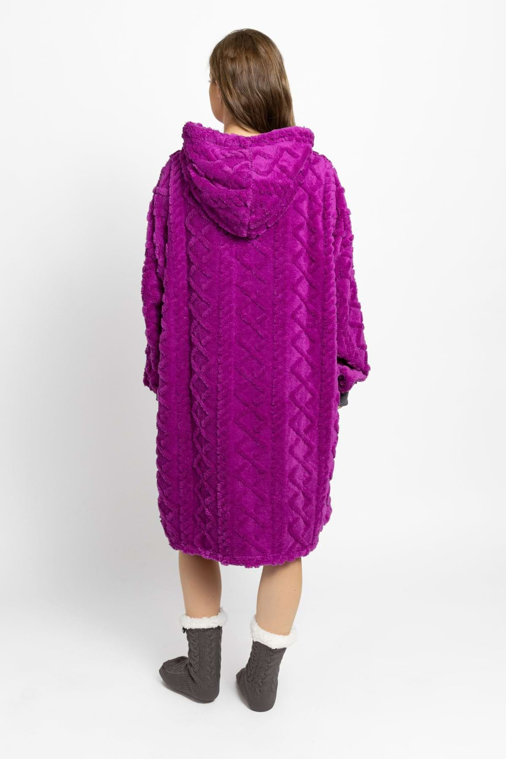 Mega mikina slivkovo-sivá