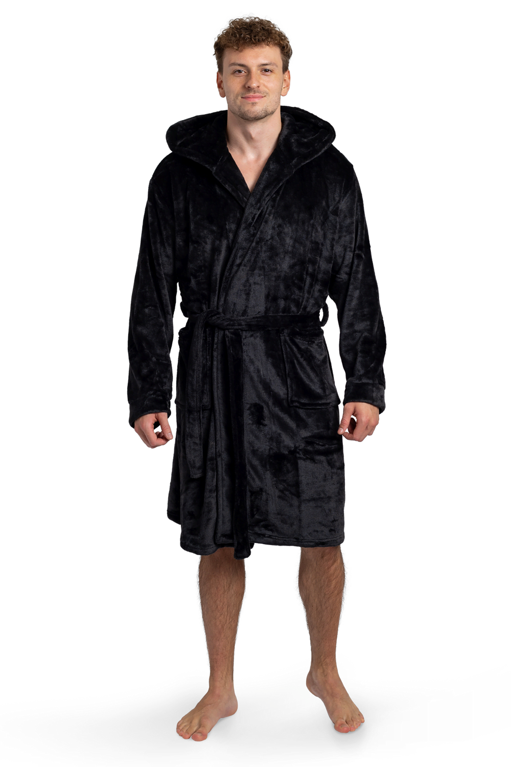 Pánsky župan s kapucňou čierny