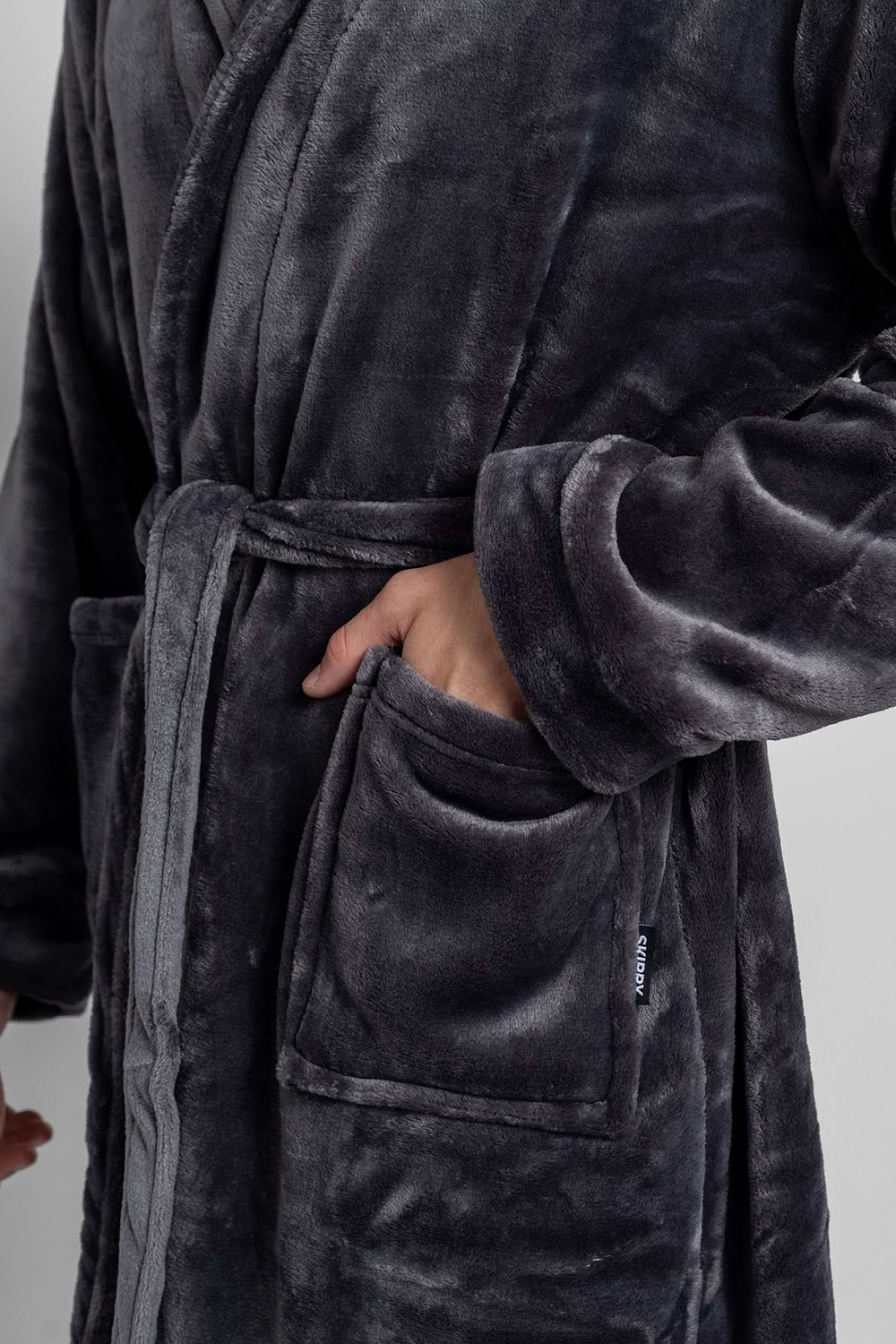 Pánsky župan s kapucňou šedý