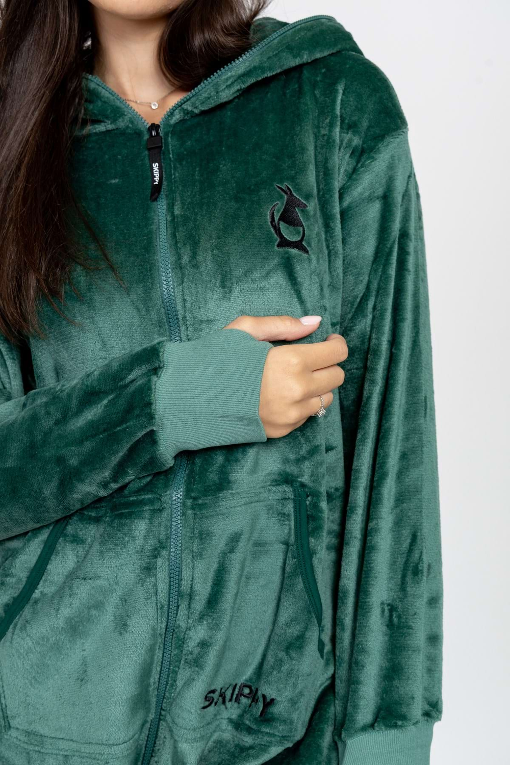Overal velúr dark green