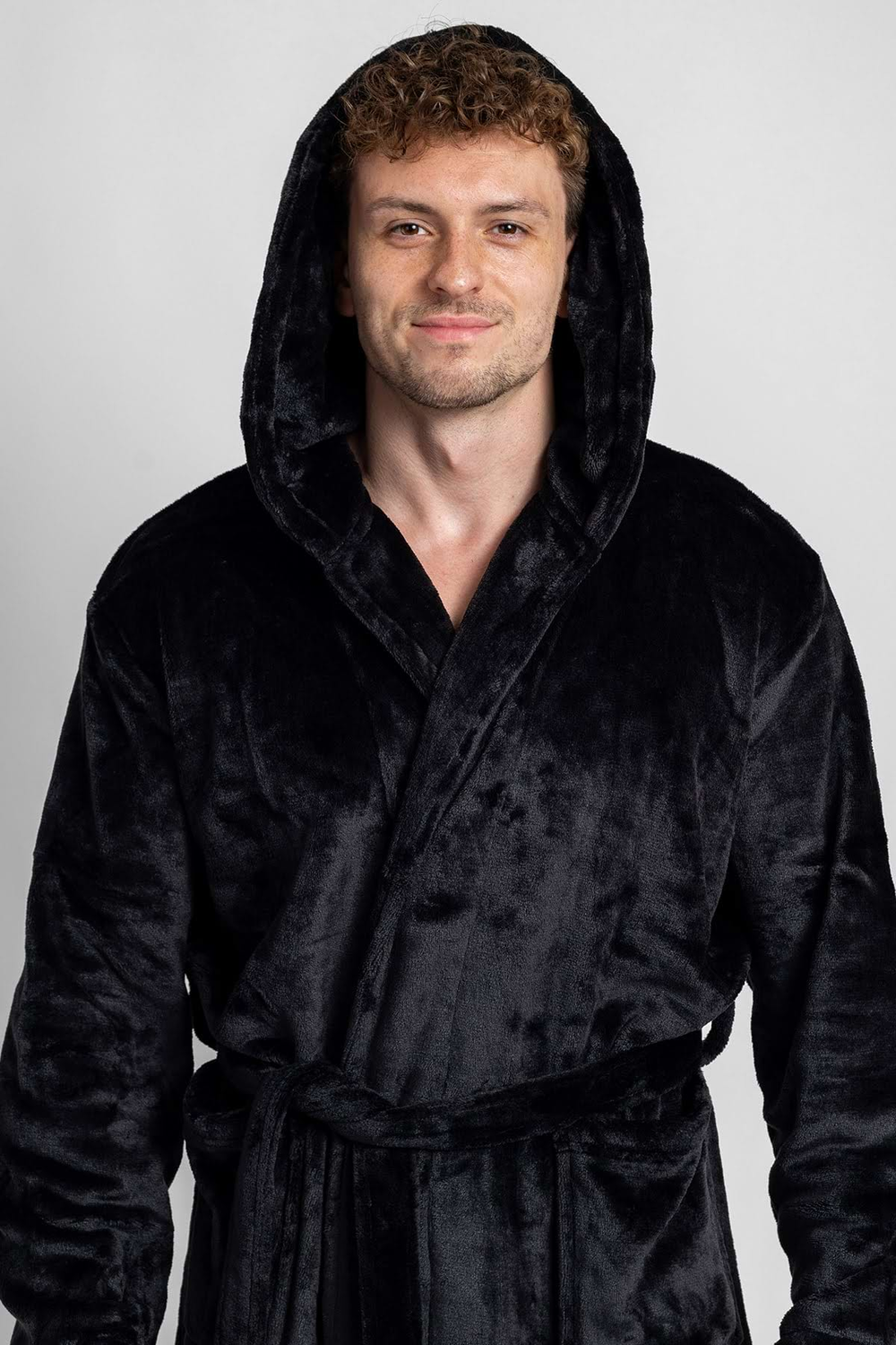 Pánsky župan s kapucňou čierny