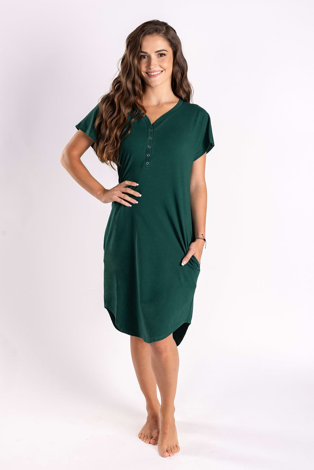 Dámska nočná košeľa dark emerald