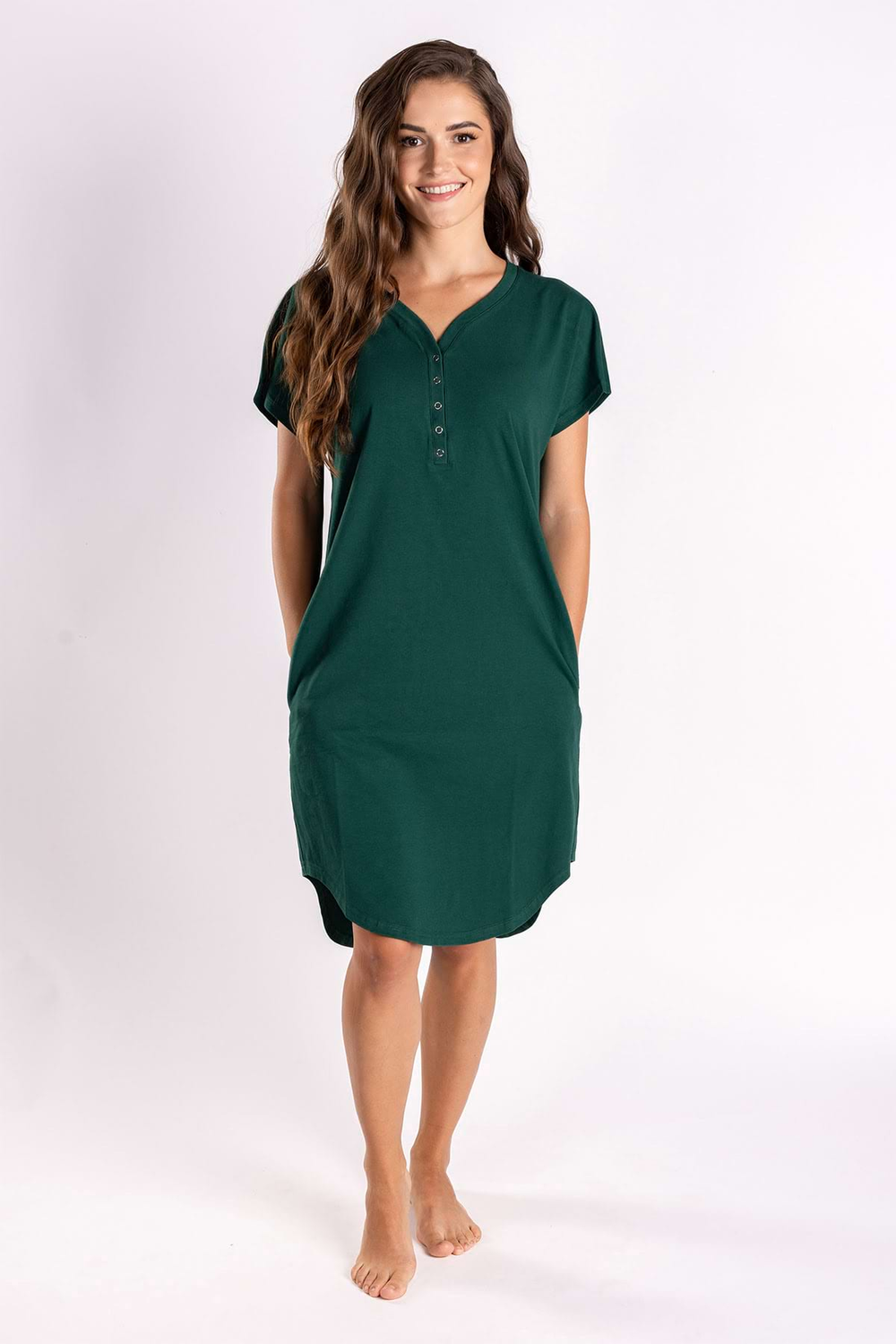 Dámska nočná košeľa dark emerald