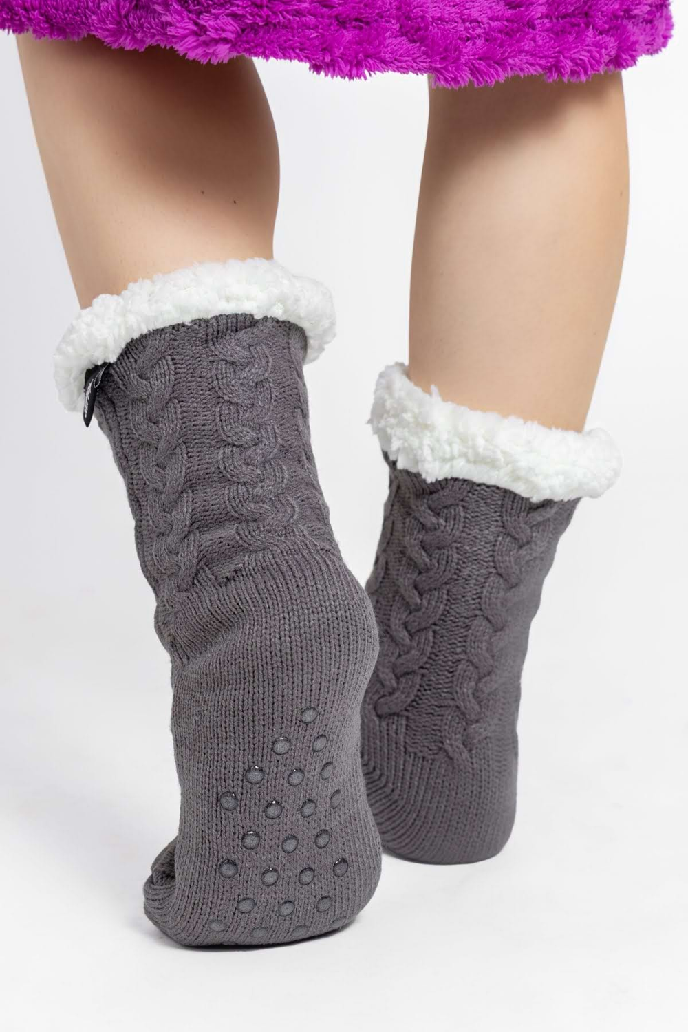 Teplé dámske ponožky sivé