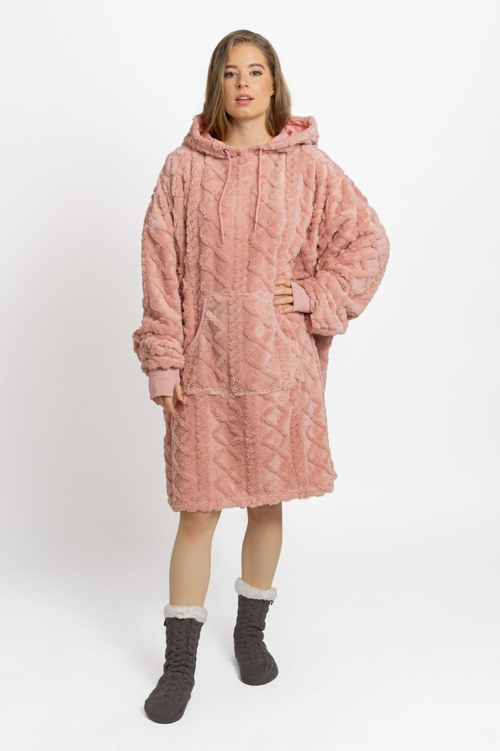 Mega mikina dusty pink