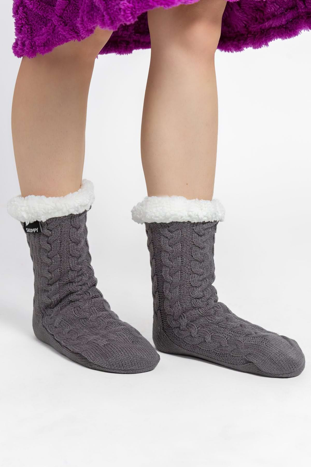 Teplé dámske ponožky sivé